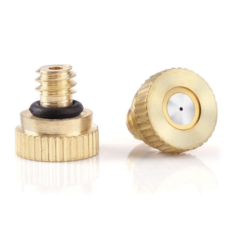 CozyCabin 20 Pcs Low Pressure Brass Misting Nozzles Misting Water Mister Nozzle for Garden, Patio, Greenhouse, Outdoor Cooling Mister System 0.016" Orifice (0.4mm) Thread UNC 10/24 - Image 2